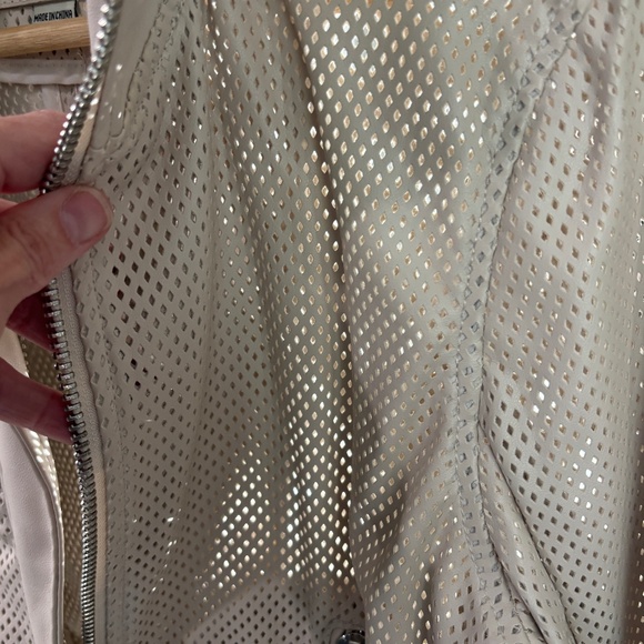 Blank NYC Moto Jacket - Beige/Cream Perforated Faux Leather Size XS - Picture 11 of 16